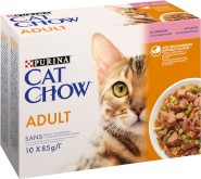 PURINA CAT CHOW Adult 1+ Łosoś Zielona fasolka 10x85g