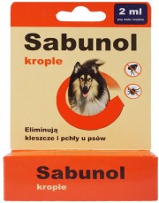 SABUNOL Krople na pchły i kleszcze 2ml dla psa 10-20kg 1szt.