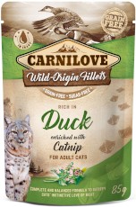 CARNILOVE CAT Pouch Duck Catnip KACZKA 85g