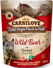 CARNILOVE DOG Pouch Wild Boar Rosehips DZIK RÓŻA 300g