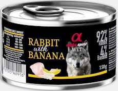 ALPHA SPIRIT Wet Dog Rabbit Banana Królik z Bananem 150g