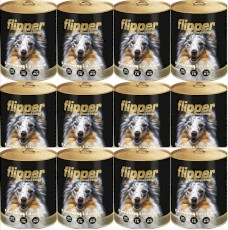 DOLINA NOTECI FLIPPER z Wołowiną i Drobiem dla psa pakiet 12x400g