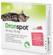 DRONSPOT Krople na robaki dla Kotów średnich 2szt.