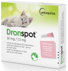 Vetoquinol DRONSPOT Krople na robaki dla Kotów Małych 2szt.