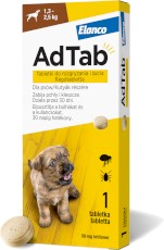 Elanco ADTAB Dog Tabletka na pchły kleszcze dla psa 1,3-2,5kg