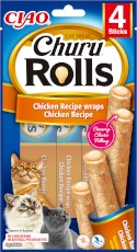INABA Cat Churu Rolls Chicken Recipe Kurczak 4x10g