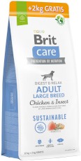Brit Care Dog Sustainable Adult Large Breed Chicken Insect 12kg+2kg