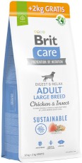 Brit Care Dog Sustainable Adult Large Breed Chicken Insect 12kg+2kg