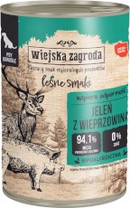 WIEJSKA ZAGRODA Pies Leśne Smaki Jeleń Wieprzowina 400g