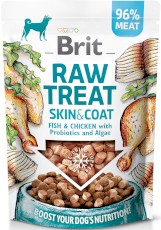 BRIT Dog Raw Treat SKIN / COAT Ryba Kurczak Algi 40g