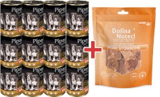 DOLINA NOTECI PIPER Junior Żołądki Kurczaka Ryż 12x400g + GRATIS! Gryzak Żołądki Wieprzowe