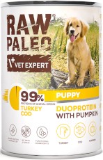 Vet Expert RAW PALEO Puppy Duoprotein Turkey Cod Indyk Dorsz Dynia 400g
