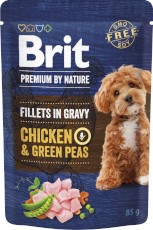 BRIT Premium by Nature Dog Fillets in Gravy Chicken Green Peas Kurczak Groszek 85g