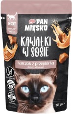 PAN MIĘSKO Kurczak z Przepiórką w sosie dla kota 85g