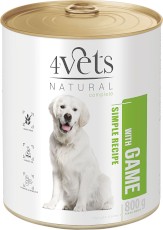 4VETS Natural z Dziczyzną dla psa 800g