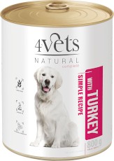 4VETS Natural z Indykiem dla psa 800g