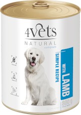 4VETS Natural z Jagnięciną dla psa 800g