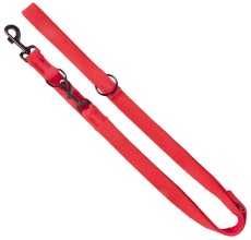 DINGO Qoton Smycz przepinana bawełniana Czerwona 25mm x 220cm