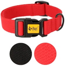 DINGO Qoton Obroża bawełniana Czarna S 16mm x 35cm