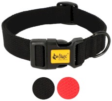DINGO Qoton Obroża bawełniana Czarna S 16mm x 35cm