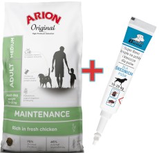 Arion Original Maintenance Adult Medium Chicken 12kg + Krople na KLESZCZE GRATIS !!