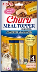 INABA Cat Churu Meal Topper Chicken Cheese Recipe Kurczak Ser 4x14g