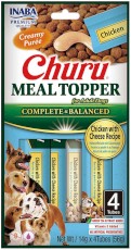 INABA Dog Churu Meal Topper Chicken Cheese Recipe Kurczak Ser 4x14g