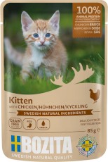 BOZITA Kitten Chicken Kawałki Kurczaka w sosie bez zbóż dla kociąt 85g