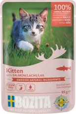 BOZITA Kitten Salmon Kawałki Łososia w sosie bez zbóż dla kociąt 85g