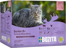 BOZITA Senior 8+ Delicate Meat Menu Kawałki mięs w sosie bez zbóż dla kota 12x85g