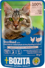 BOZITA Sterilised Chicken / Turkey Kurczak i Indyk w sosie bez zbóż dla kota 85g