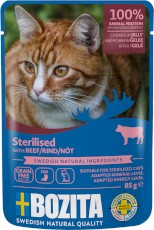 BOZITA Sterilised Beef Kawałki Wołowiny w galaretce bez zbóż dla kota 85g