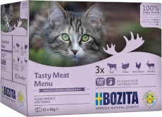 BOZITA Tasty Meat Menu mięsne w sosie bez zbóż dla kota 12x85g