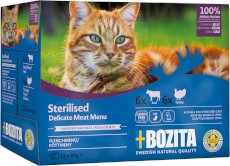 BOZITA Sterilised Delicate Meat Menu Kawałki mięs w galaretce bez zbóż 12x85g