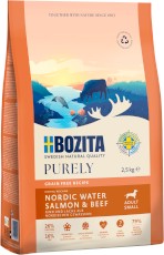 BOZITA Purely Adult Small Salmon / Beef bez zbóż dla psa 2,5kg