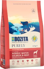 BOZITA Purely Adult Large Salmon / Beef bez zbóż dla psa 2,5kg