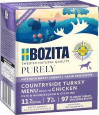 BOZITA Purely Puppy / Junior Indyk z Kurczakiem bez zbóż dla szczeniąt Tetra Recart 370g