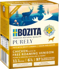 BOZITA Purely Adult Kurczak / Dziczyzna bez zbóż dla psa Tetra Recart 370g