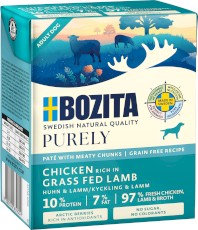 BOZITA Purely Adult Kurczak / Jagnięcina bez zbóż dla psa Tetra Recart 370g