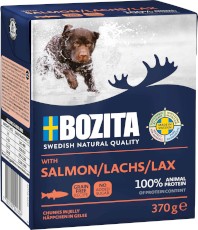 BOZITA Kawałki w galaretce z Łososiem bez zbóż dla psa Tetra Recart 370g