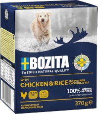 BOZITA Kawałki w galaretce z Kurczakiem i Ryżem dla psa Tetra Recart 370g