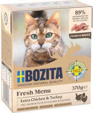 BOZITA Fresh Menu Kurczak Indyk w sosie bez zbóż dla kota Tetra Recart 370g
