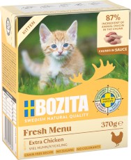 BOZITA Fresh Menu Kitten Extra Kurczak w sosie bez zbóż dla kociąt Tetra Recart 370g