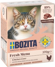 BOZITA Fresh Menu Wątróbka Kurczaka w sosie bez zbóż dla kota Tetra Recart 370g