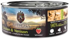 AMBROSIA Cat Sterilized Chicken / Venison Kurczak i Jeleń z Truskawkami bez zbóż 150g