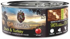AMBROSIA Cat Sterilized Duck / Turkey Kaczka i Indyk z Jabłkiem bez zbóż 150g