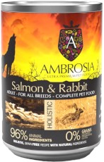 AMBROSIA Dog Adult Sensitive Salmon / Rabbit Łosoś i Królik bez zbóż 400g