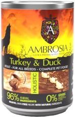 AMBROSIA Dog Adult Sensitive Turkey / Duck Indyk i Kaczka bez zbóż 400g