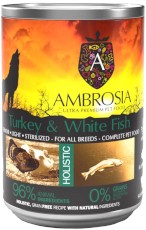 AMBROSIA Dog Senior Light Sterilized Turkey / White Fish Indyk i Białoryby bez zbóż 400g
