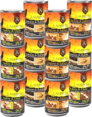 AMBROSIA Dog Adult MIX SMAKÓW Puszki 12x400g
